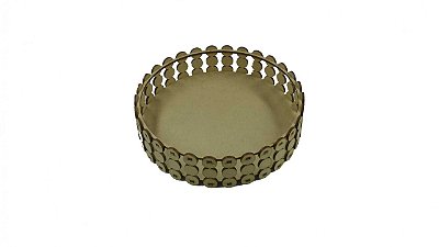 Bandeja Pérolas Redonda 18x18x4,5cm Lisa - MDF a Laser