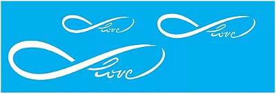 Stencil para Pintura 10 x 30cm - OPA1724 - Infinito Love - OPA