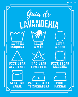 Stencil para Pintura 20 x 25cm - OPA2980 - LAVANDERIA GUIA I - OPA