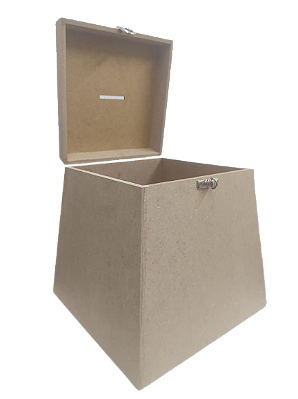 Urna 26 x 26x 26 com fecho e dobradiça - MDF 6mm