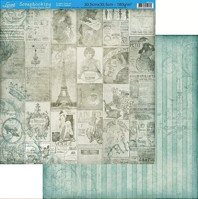 Papel para Scrapbook Dupla Face - París- SD-0311