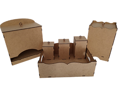 Kit Bebê Higiene em MDF - 6 Peças