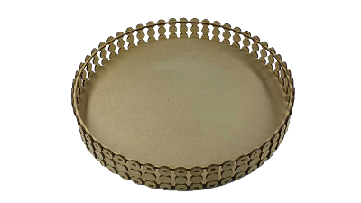 Bandeja Pérolas Redonda 30x30x4,5cm Lisa - MDF a Laser