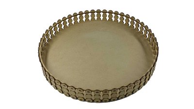 Bandeja Pérolas Redonda 35x35x4,5cm Lisa - MDF a Laser - 931