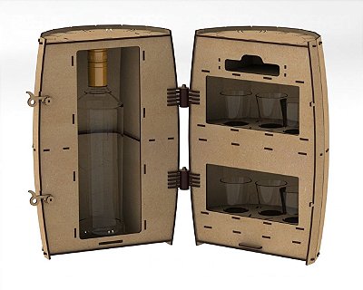 Adega Barril Porta Cachaça em MDF