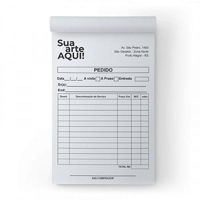 Kit 12 Talões A6 1 via Preto e Branco - 100 Folhas