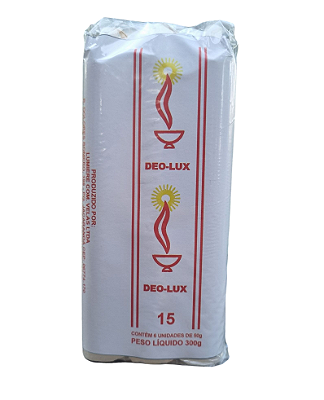 VELA BRANCA PALITO N° 15 ATACADO - VELA CASTIÇAL