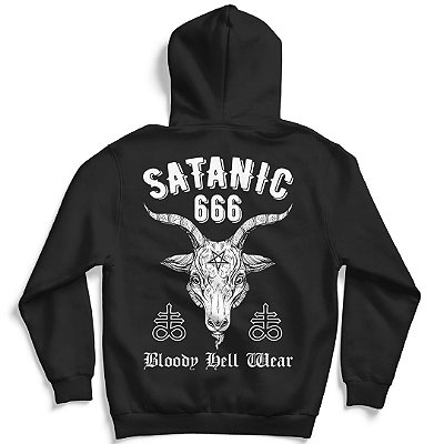 Hoodie moletom com capuz Satanic 666