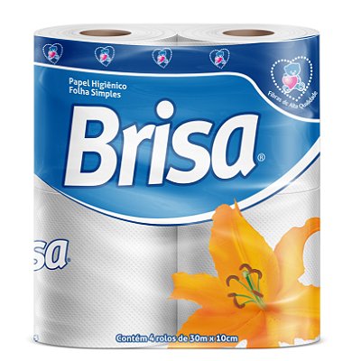 Papel Higiênico F.Simples Pct 04x30m - Brisa