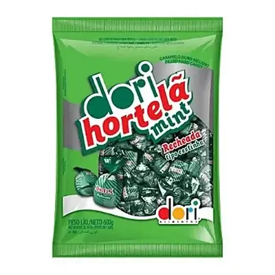 Bala dori hortelã recheada. 600g