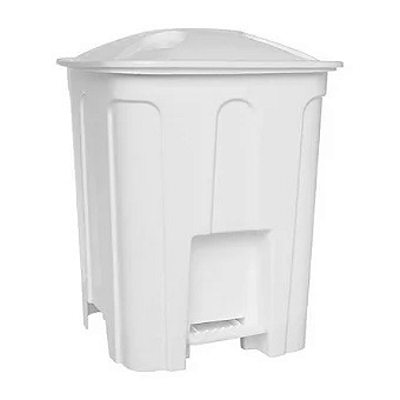 Cesto P/ Lixo 15L Plástico C/pedal Branco - Jaguar