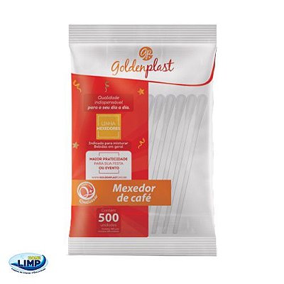 Mexedor 11cm Drink Biodegradável C/500 - Goldenplast