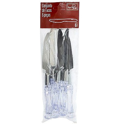 Faca Mesa Aço Inox Cabo Plast C/6