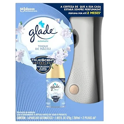 Odorizador de Ambientes Autom. Aparelho + Refil 269ml Toque de Maciez - Glade