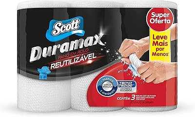 Pano reutilizável scott duramax 03 rolo Bc/Az 20,1x21,5 cm - 58 UNidades
