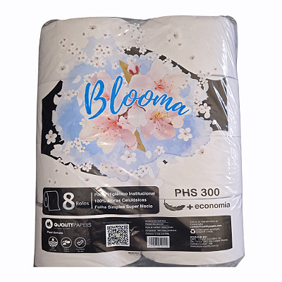 Papel Higiênico Rolão Branco 8x300G - Blooma