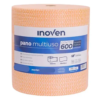 Pano Multiuso 28x40x240mt Laranja 600 panos - Inoven