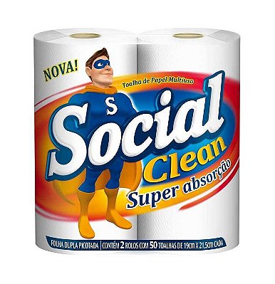 Papel Toalha Multiuso Coz. PCT 02x100 F.Dupla - Social Clean