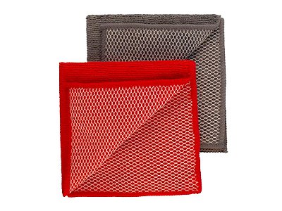 Pano esfrega e seca microf multiuso 2 pc 29 x 29 vermelho/ cinza - Powermaid