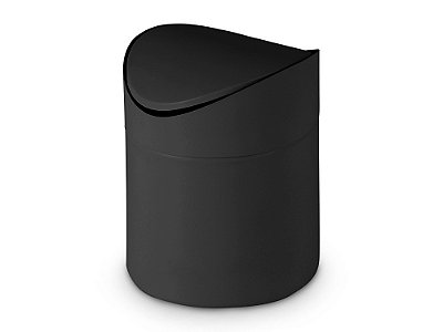 Lixeira de bancada matte tam único preto - Powermaid