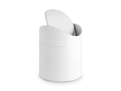Lixeira de bancada matte tam único branco - Powermaid