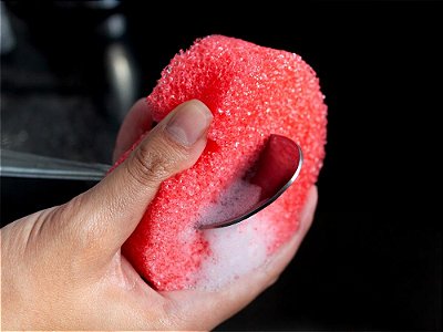 Esponja Power scrub kit 2 PCHs vermelho/ cinza. - Powermaid