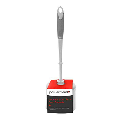 Escova sanitária com suporte tam único branco/ cinza - Powermaid