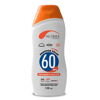 Protetor Solar FPS 60 Nutriex 120ml Alta Proteção UVA/UVB