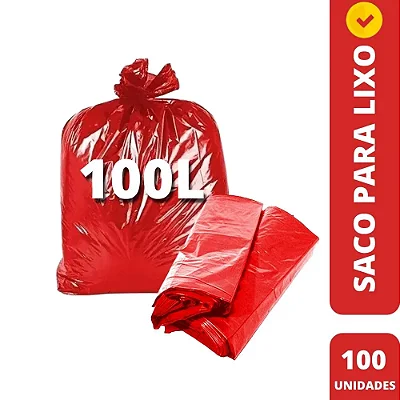 Saco Lixo CS 100L 75X80X0,40 Vermelho C/100 UND