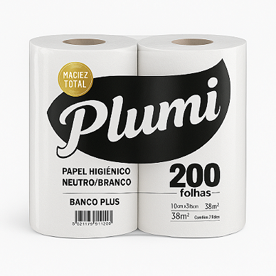 Papel Higiênico Rolão 8x10x200m Plumi - Aguipel