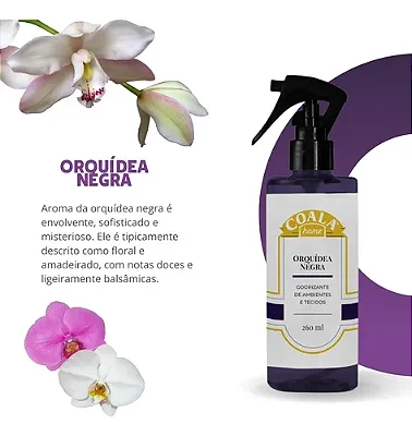 Odorizante de ambientes e tecidos 260ml orquidea negra - coala