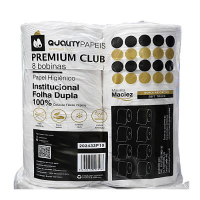 Papel Higiênico Rolão 8x250m Folha Dupla 100% Celulose - Quality
