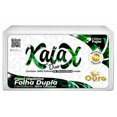 Papel Hig Interfolhado Cai-CaI PCT 10x20x1600 Folha Dupla Ouro Branco Ref 4842 -Mister