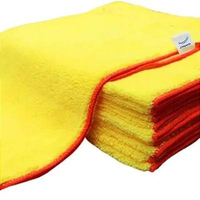 Toalha Microfibra 40X60 Amarela com borda Laranja 350 GSM Cod-160 -JS