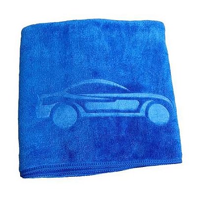 Toalha de Secagem Automotiva 400 GSM 40x60cm azul com logo Cod-162 - JS