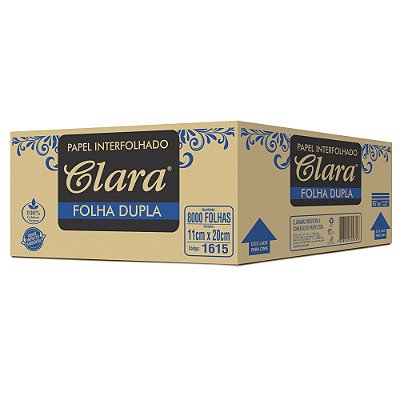 Papel Hig Interfolhado Cai-Ca 9,5x20x8000 Folha Dupla  Ref 1615 - CLara