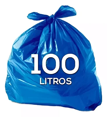 Saco Lixo Azul 100L 70X80X0,40 C/100