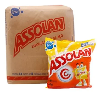 Esponja de aco assolan pct c/14 sacos de 8 esponjas cada