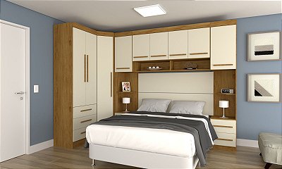 Quarto Modulado América  Freijó/Off White