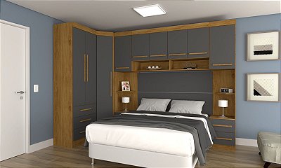 Quarto Modulado América  Freijó/Grafitte