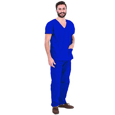 Pijama Cirurgico Unissex Cor: Azul Marinho