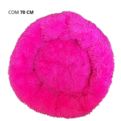 Cama Pet Nuvem Pelúcia Redonda Para Cachorros E Gatos Tamanho 70 cm Rosa