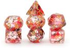 Kit de Dados - Nebula Red and Black Swirl with Laser Reflected - 16mm - Importado