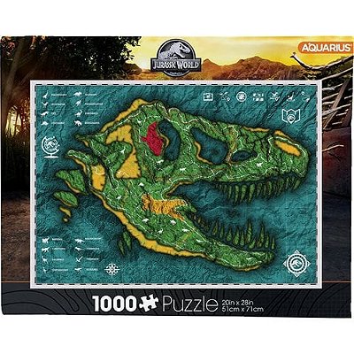 Jurassic World Map 1,000-Piece Puzzle - Importado