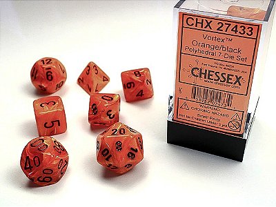 Kit de Dados - Vortex® Polyhedral Orange/black 7-Die Set - Importado