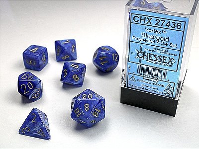 Kit de Dados - Vortex® Polyhedral Blue/gold 7-Die Set - Importado