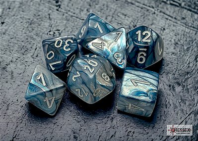 Lustrous® Polyhedral Slate™/white 7-Die Set - Importado