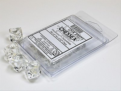 Translucent Clear/white Set of Ten d10s - Importado