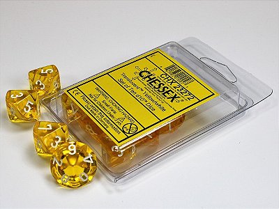 Translucent Yellow/white Set of Ten d10s - Importado