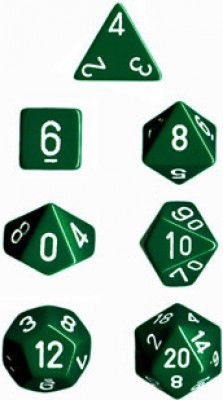 Kit de Dados - Opaco Verde e Branco - Importado